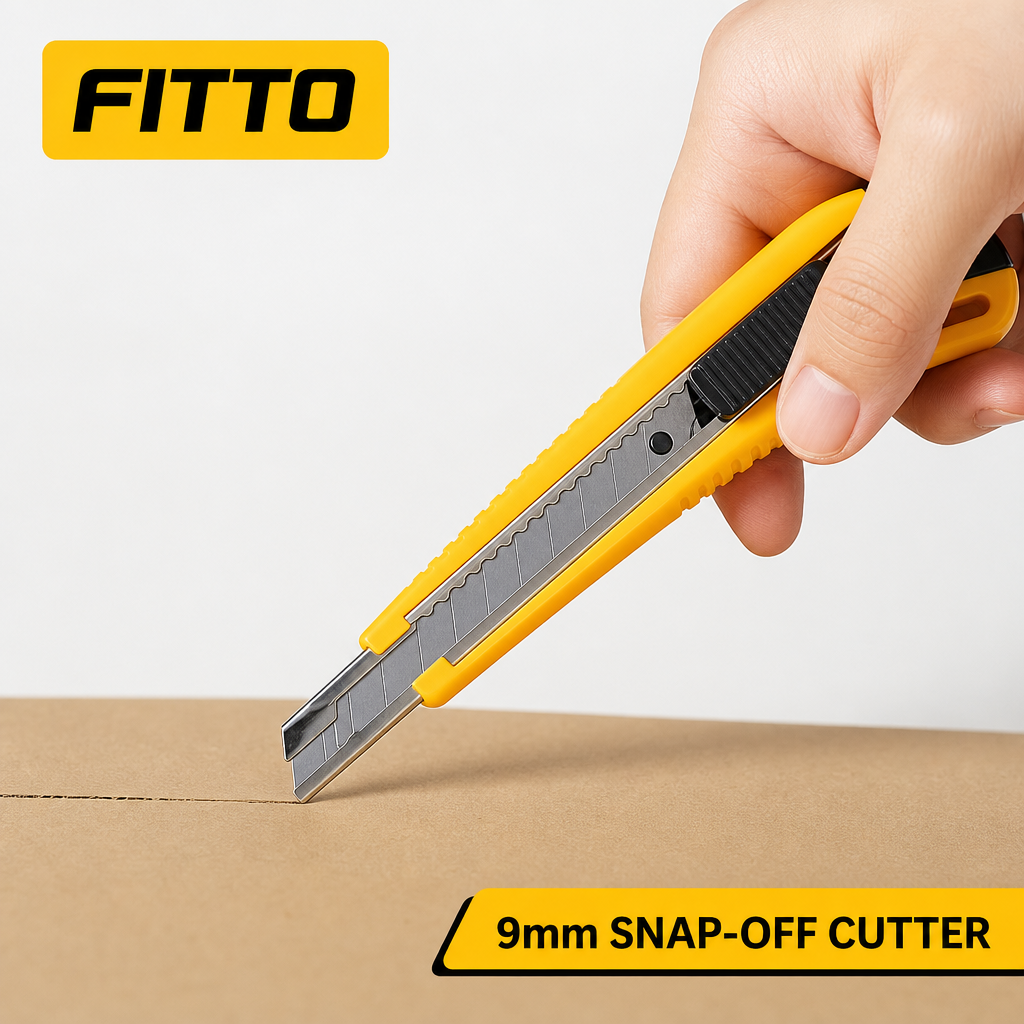 144 Pieces Snap-Off Utility Cutter, 9mm, Yellow and Grey, 1 Piece
