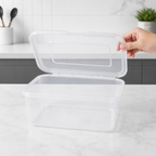 120 Pieces Clear Plastic Food Storage Containers with Hinged Lid, 22 x 15 x 8 cm, 1 Piece