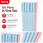 120 Pieces Ball Pens, Pastel Blue and Pink Matt Body Colours, 6 Pack