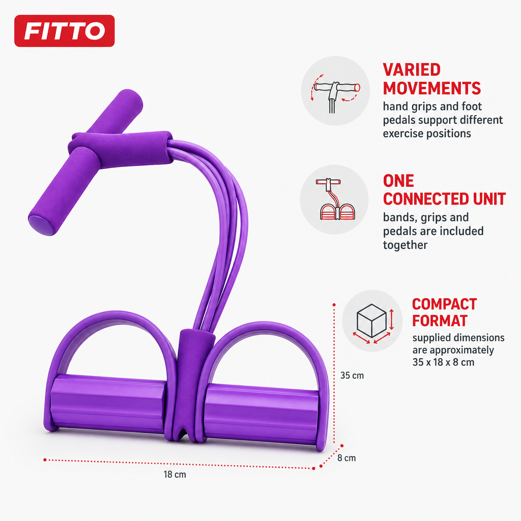 120 Pieces Pull Reducer Resistance Exerciser with Handles and Foot Pedals, Home Workout Training Equipment