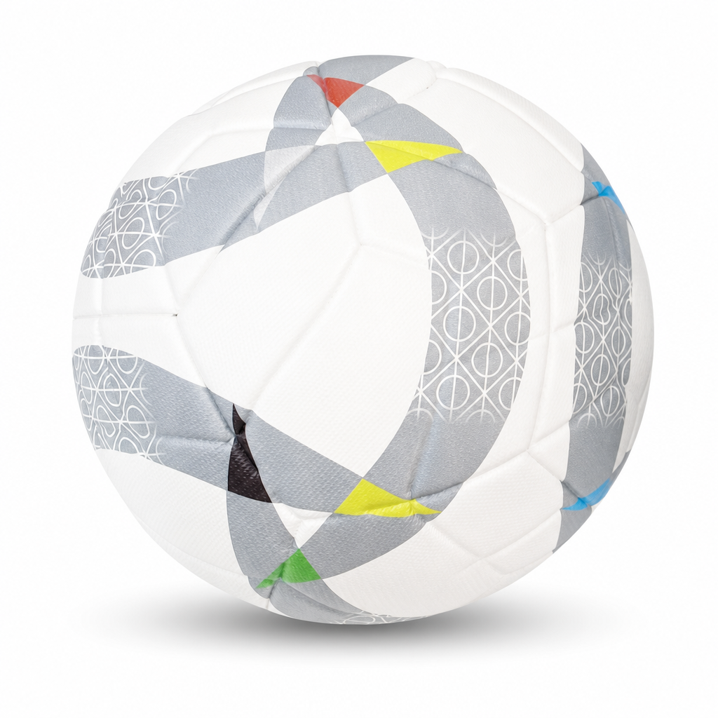 60 Pieces Size 3 Football, White and Grey Geometric Design