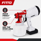 48 Pieces Cordless Paint Sprayers, 24 V Spray Gun with LED Light and Container, Red and White, 1 Unit