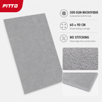 96 Pieces 500 GSM Microfiber Cleaning Cloth, No Stitching, 60 x 90 cm, Grey