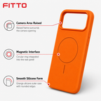 120 Pieces Silicone Magnetic Phone Cases with Raised Camera Protection for Specified Pro Max Phone Model, Orange