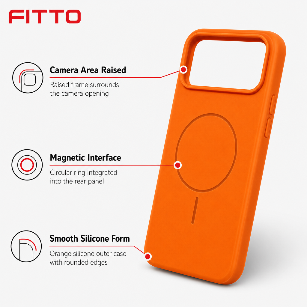120 Pieces Silicone Magnetic Phone Cases with Raised Camera Protection for Specified Pro Max Phone Model, Orange