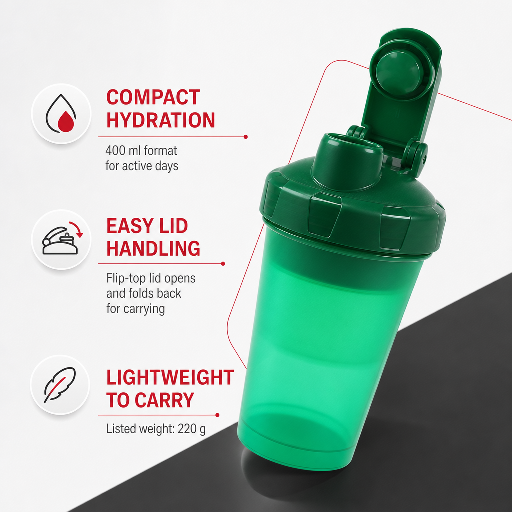 120 Pieces Sports Water Bottles 400 ml, Plastic Flip-Top Carry Lid, Assorted Colour