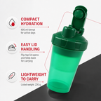120 Pieces Sports Water Bottles 400 ml, Plastic Flip-Top Carry Lid, Assorted Colour