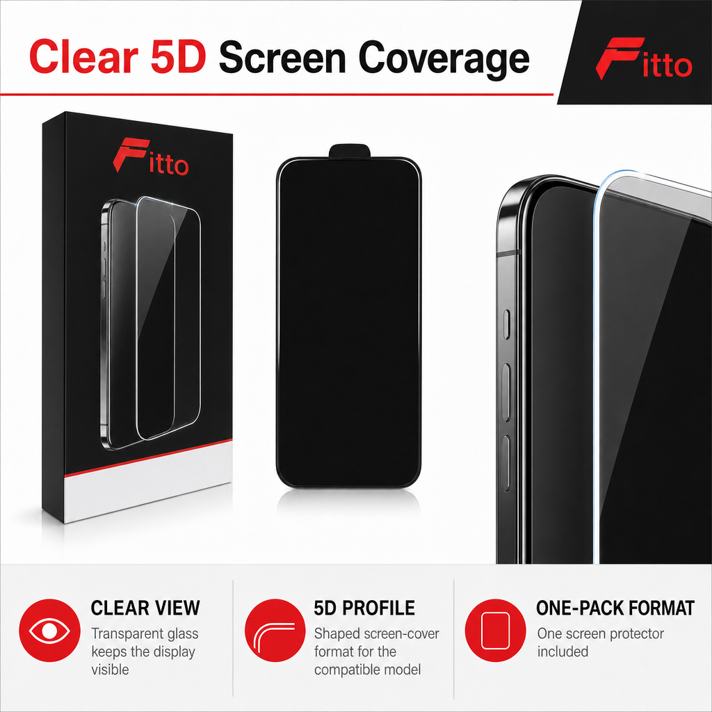96 Pieces 5D Tempered Glass Screen Protectors for 13 Pro Max, ESD Anti-Static, Clear, 1 Pack