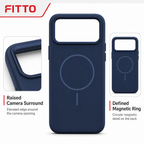 120 Pieces Silicone Magnetic Phone Cases with Raised Camera Protection for 13 Pro, Navy Blue
