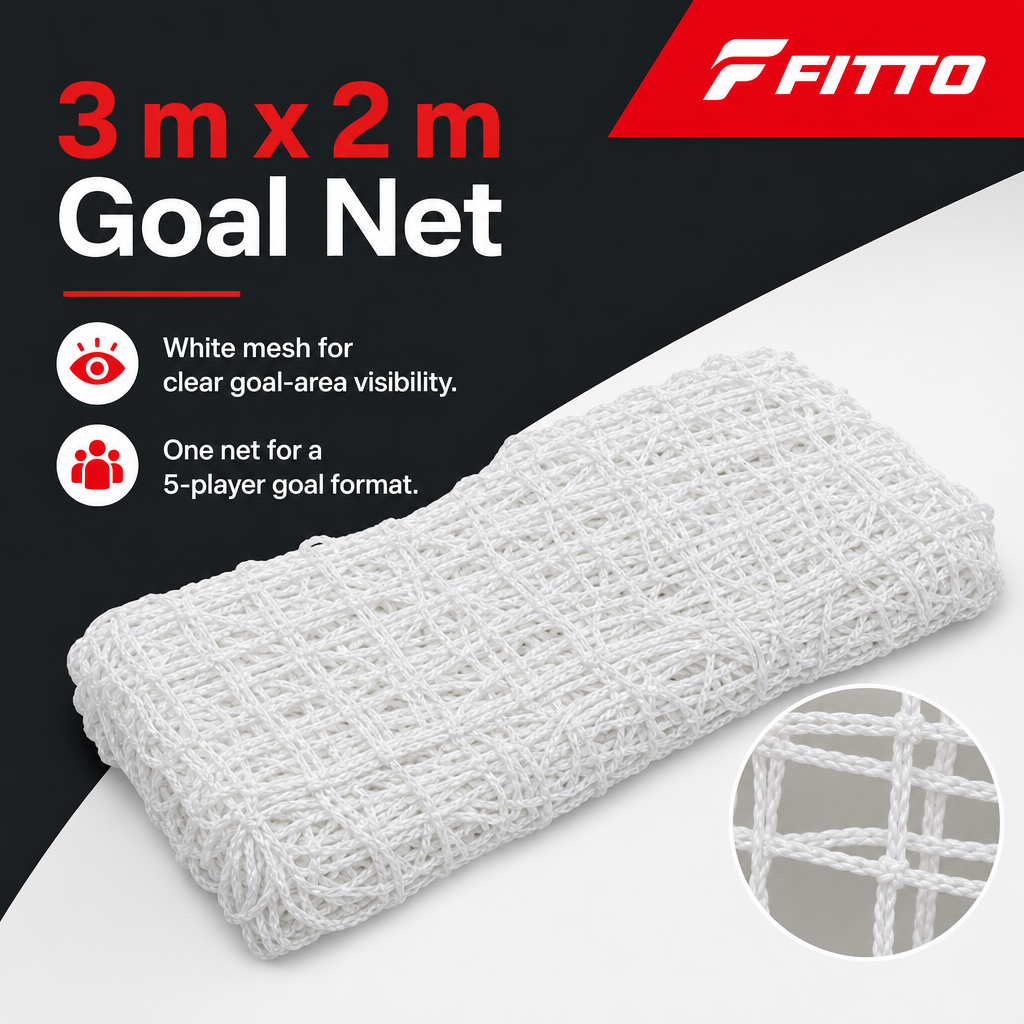 48 Pieces Football Goal Nets for 5-Player Goal, 3 m x 2 m Replacement Net