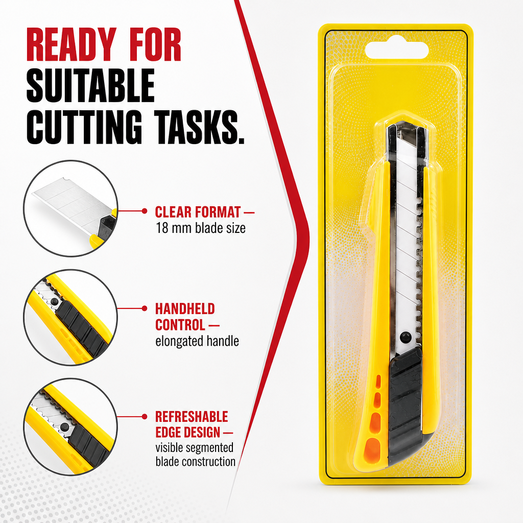 120 Pieces Utility Cutter, Yellow 18 mm Ceramic Handle, Snap-Off Blade Design, 1 Piece