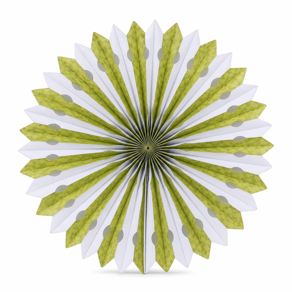 240 Pieces Green Paper Honeycomb Fan Decoration, 40 cm, 1 Piece