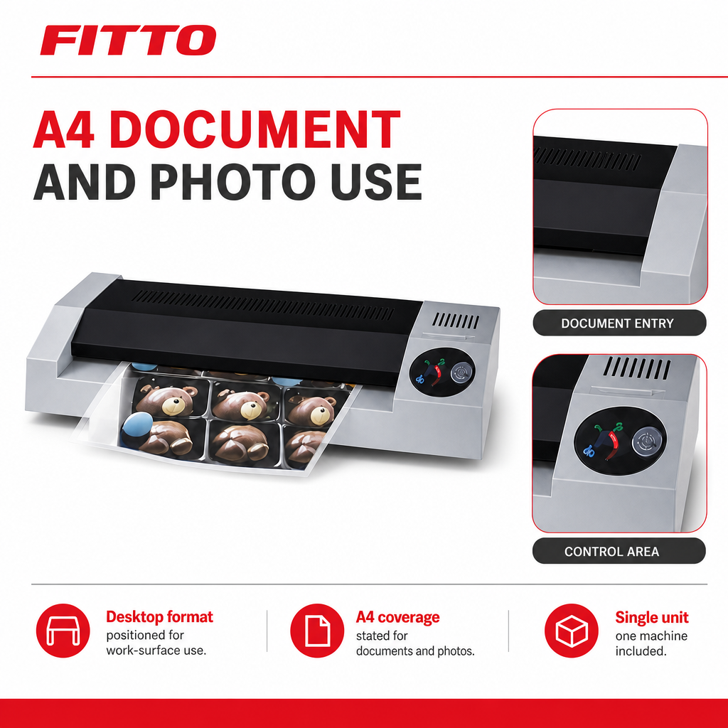 48 Pieces Desktop Laminating Machine for A4 Documents and Photos, Single Unit