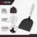 96 Pieces Cookie Lifter, Black Nylon Baking Spatula with Stainless Steel Handle, 32.5 x 17.5 cm, 1 Piece