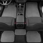 48 Pieces Universal Car Floor Mat Set, 5-Piece Grey Cashmere Fiber Mats with Magic Backing, 75 x 50 cm