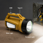 48 Pieces Portable Double-Sided LED Lights with USB and Type-C Charging, Yellow and Black, 1 Piece