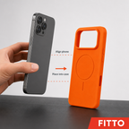 120 Pieces Silicone Magnetic Phone Cases with Raised Camera Protection, Orange