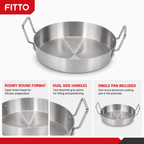 60 Pieces Aluminum Kadai Cooking Pan with Dual Handles, Round Silver Cookwares for Kitchen Preparation