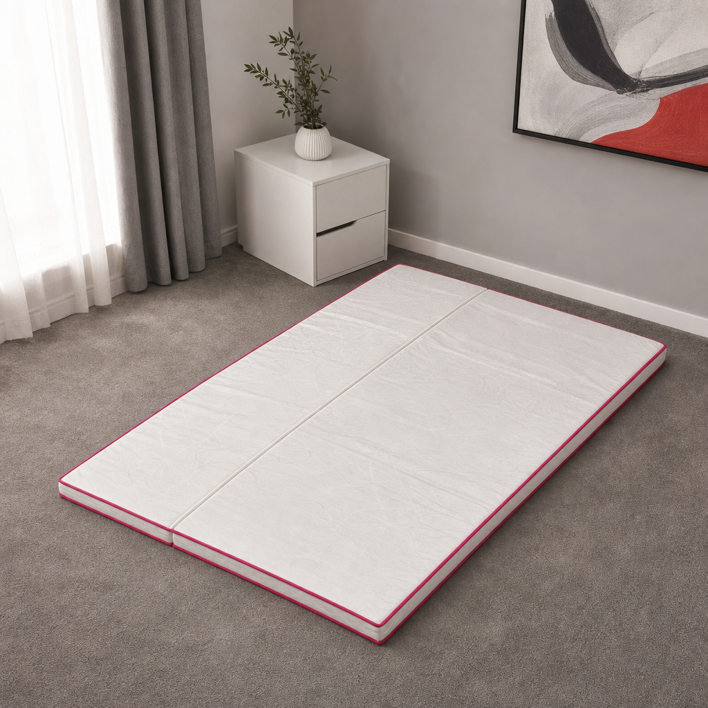 48 Pieces Folding Foam Mattresses, 3-Fold Design, 10 cm Thick, Portable Single Mattress for Home and Guest Use
