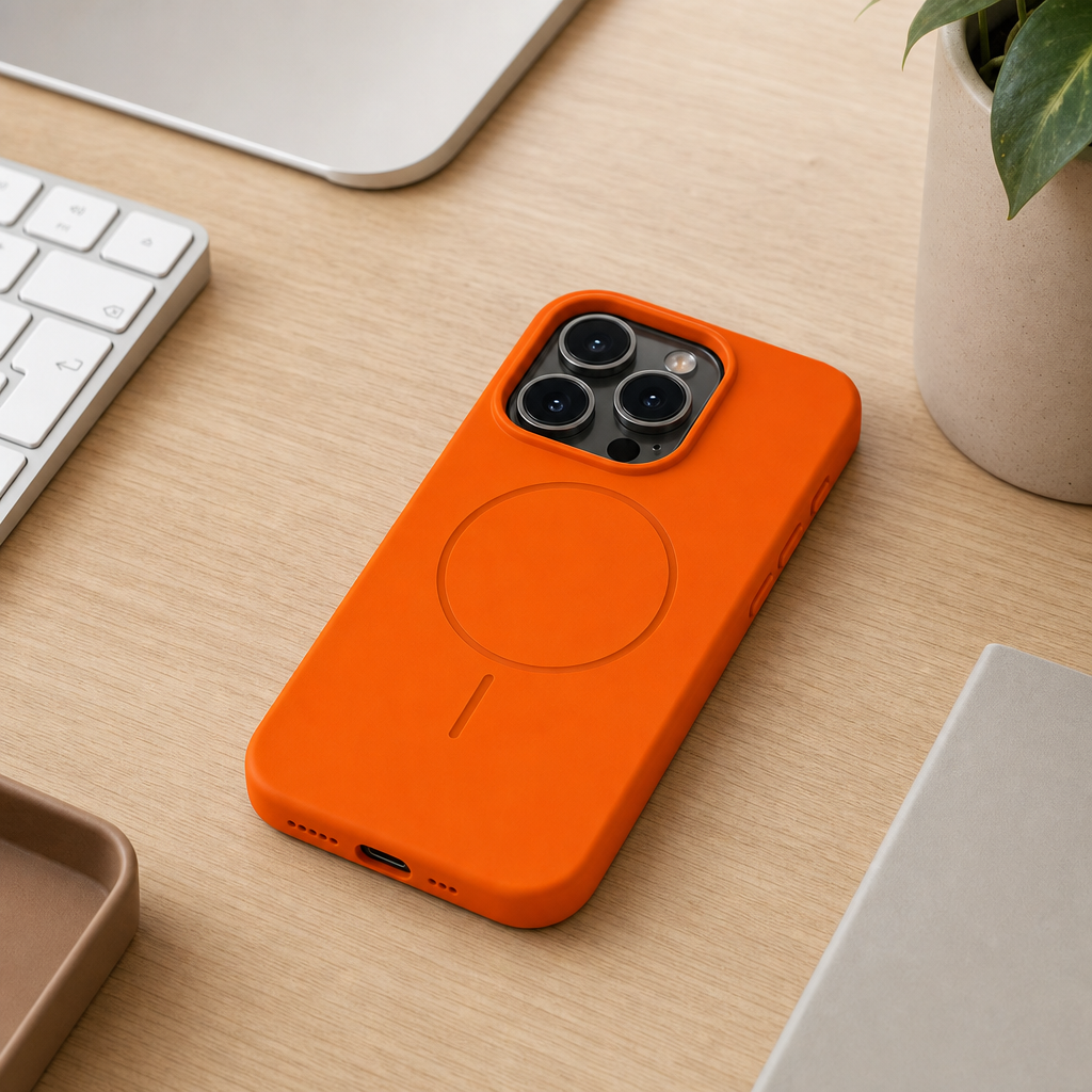 120 Pieces Silicone Magnetic Phone Cases with Raised Camera Protection for 15 Pro, Orange