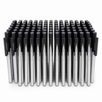 72 Pieces Ball Pens, Black Ink, 50 Pack, Everyday Writing Supplies for Office, Study and Paperwork