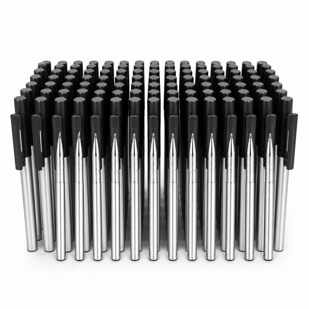 72 Pieces Ball Pens, Black Ink, 50 Pack, Everyday Writing Supplies for Office, Study and Paperwork