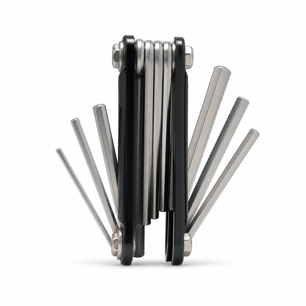96 Pieces Folding Hex Key Sets, Allen Wrench Set with 8 Sizes, 1.5–6 mm, 9 cm Folded, Black and Silver