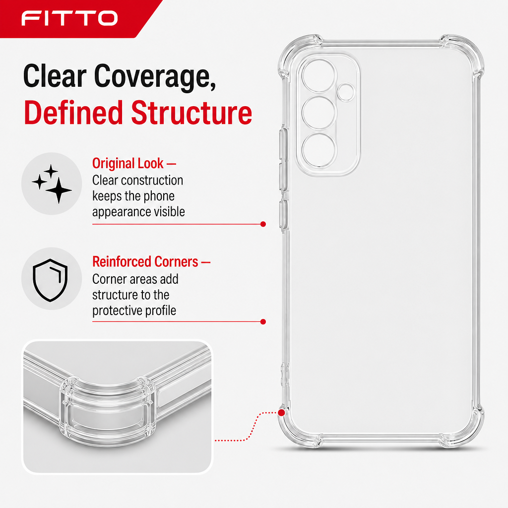 240 Pieces Clear Anti-Burst Protective Phone Cases with Reinforced Corners