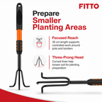 120 Pieces 3-Tine Hand Garden Cultivator, 35 cm, Black and Orange, 1 Piece