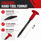 96 Pieces Steel Cold Chisel, Pointed, 27 cm, Red Handle, 1 Piece