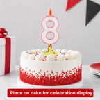 120 Pieces Mixed Colour LED Number 8 Cake Candle for Birthday Celebrations, Single Unit