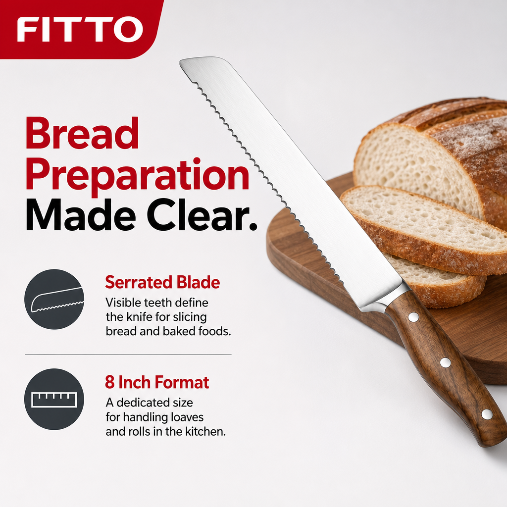 72 Pieces Bread Knife, 8 Inch Serrated Blade with Brown Handle for Slicing Loaves and Baked Foods