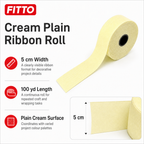 96 Pieces Cream Plain Ribbon Roll, 5 cm x 100 yd, Single Roll for Crafting, Wrapping and Decorative Projects