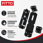 240 Pieces Heavy-Duty Door Latch and Bolt Set, 15 cm, Black and Silver, 1 Set