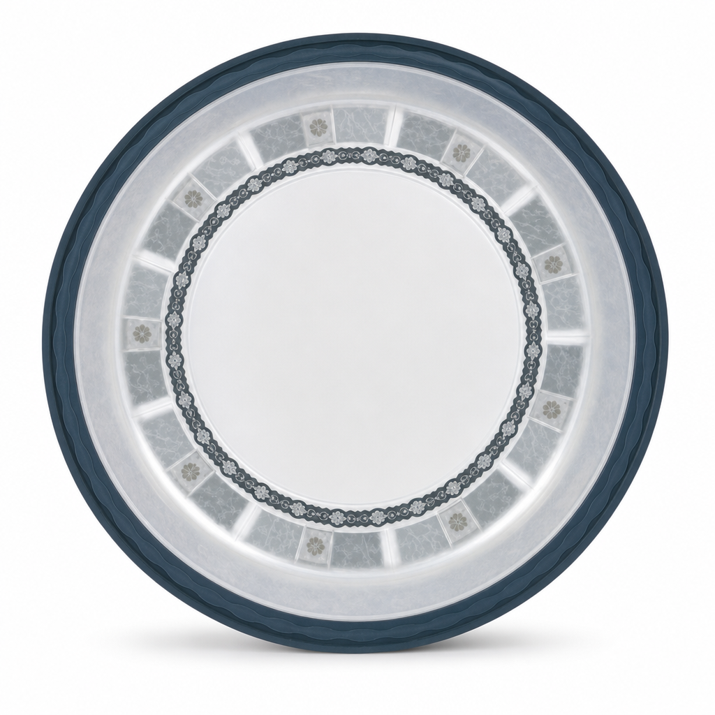 96 Pieces Melamine Round Wavy Serving Trays, 35 cm