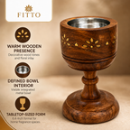 96 Pieces Wooden Incense Burner Cup with Metal Bowl, Decorative Floral Inlay, 6.4 Inch