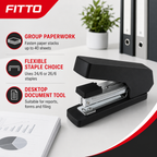 96 Pieces Black Heavy-Duty Staplers, 75 mm, 40-Sheet Capacity, Compatible with 24/6 and 26/6 Staples, 1 Piece