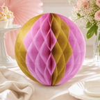 240 Pieces Paper Honeycomb Ball Decoration, Pink and Light Brown, 25 cm, 1 Piece