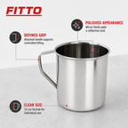 96 Pieces Stainless Steel Water Mug with Handle, 12 cm, Mirror Finish