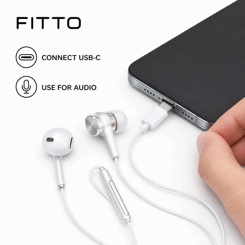 120 Pieces USB-C Wired Earphoneses with Microphone, HiFi Sound and Noise Isolation