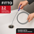144 Pieces Flexible Spring Drain Unblocker, 3.2 Meter, Silver, 1 Piece