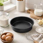 96 Pieces Cake Mold 28 cm Round Carbon Steel Non-Stick Baking Pan, Black, 1 Piece