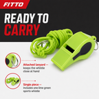 120 Pieces Sports Whistles with Lanyard, Lime Green, Single Piece