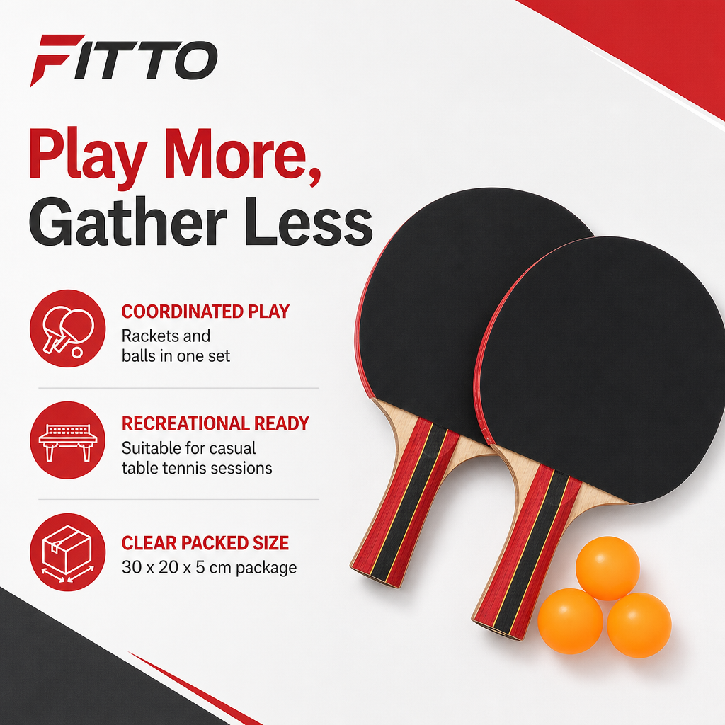 72 Pieces Table Tennis Racket Set with Balls, 1 Set for Recreational Indoor and Outdoor Play