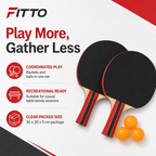 72 Pieces Table Tennis Racket Set with Balls, 1 Set for Recreational Indoor and Outdoor Play