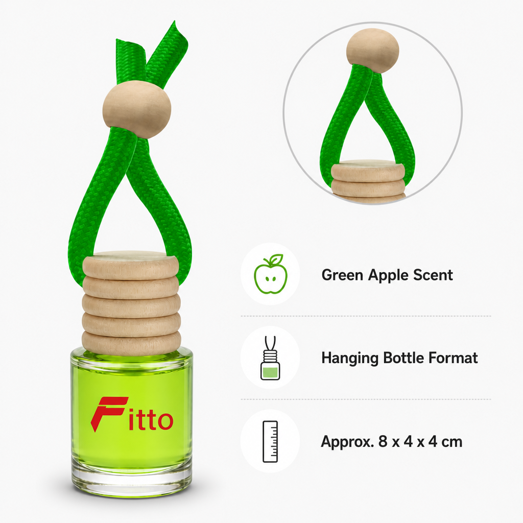 144 Pieces Hanging Bottle Air Freshener, Green Apple Scent, Compact Car Interior Fragrance