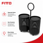 96 Pieces Black Double Mesh Storage Basket with Carry Handle, 28 x 18 x 15 cm