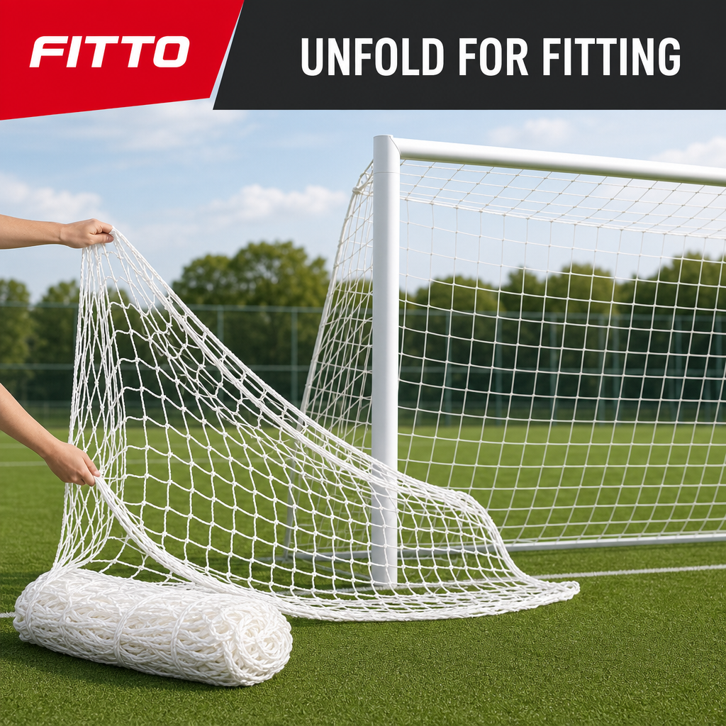 48 Pieces Football Goal Post Nets for 11-Player Goal, 7.3 m x 2.4 m