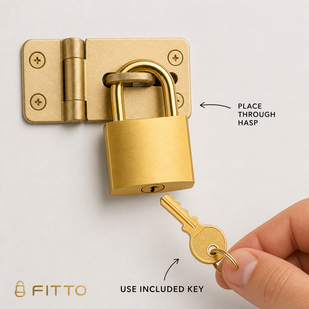 240 Pieces Gold-Plated Padlock with Keys, 5 cm, Gold, 1 Set