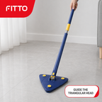 96 Pieces Blue Triangular Twist Water Mop, Floor Cleaning Handle, 1 Piece